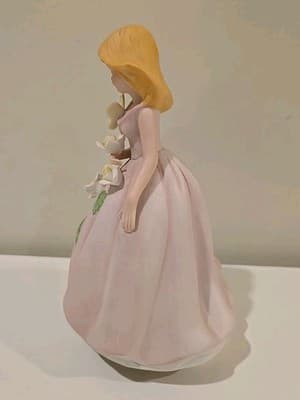 Vintage Berman & Anderson Music Box - Maiden in Pink Rose Dress Flowers Works - Thumbnail 2
