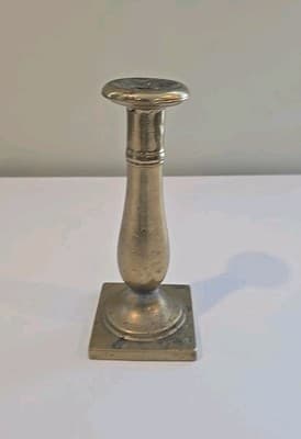 Antique Sand Cast Brass Candlestick 7" C. 1710 - 1810 - Thumbnail 3