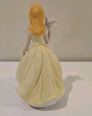 Vintage Berman & Anderson Music Box - Maiden in Yellow Rose Dress Flowers Works - Thumbnail 4