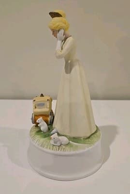 VTG "Cinderella" Milano Porcelain Sculpture By Eda Mann Figurine Music Box 1982 - Thumbnail 3