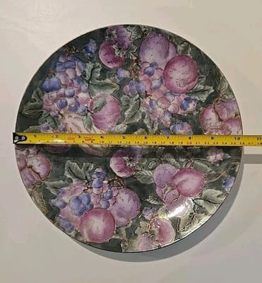 10" Andrea By Sadek Ceramic Decorative Plate with Gold Trim Violets - Thumbnail 6