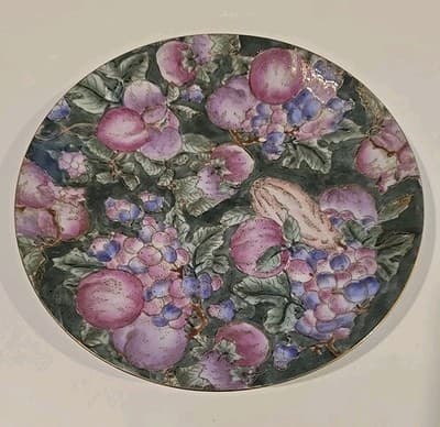 10" Andrea By Sadek Ceramic Decorative Plate with Gold Trim Violets - Thumbnail 2