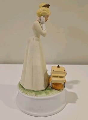 VTG "Cinderella" Milano Porcelain Sculpture By Eda Mann Figurine Music Box 1982 - Thumbnail 5