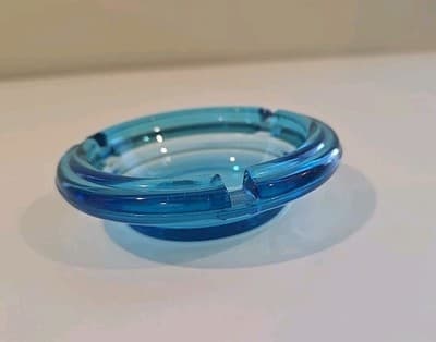 Anchor Hocking Electric BLUE GLASS ASHTRAY Vintage