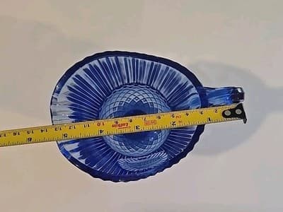 Vintage AVON Cobalt Blue Mt. Vernon Medallion Ribbed / Diamond Pitcher, Perfect - Thumbnail 4