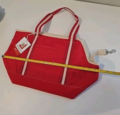 Shorebags Large Canvas Boat Tote Red Beige NWT - Thumbnail 2
