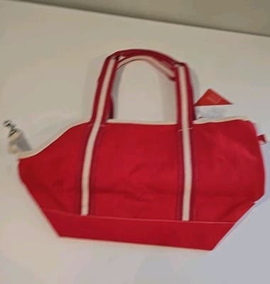 Shorebags Large Canvas Boat Tote Red Beige NWT - Thumbnail 4