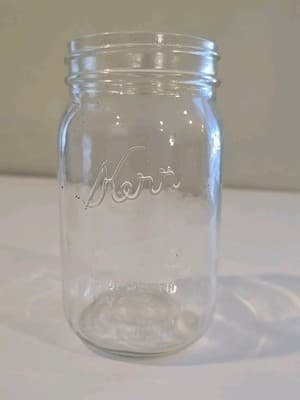 Vintage Kerr Wide Mouth Mason Pint Jar - Clear Self Sealing 96 89 - Thumbnail 2