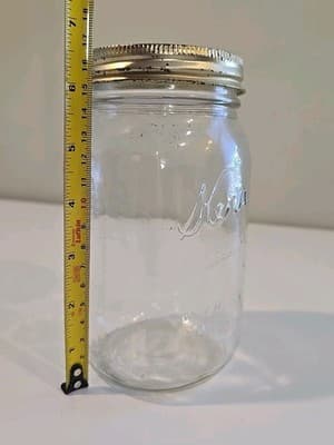 Vintage Kerr Wide Mouth Mason Pint Jar - Clear Self Sealing 96 89 - Thumbnail 12