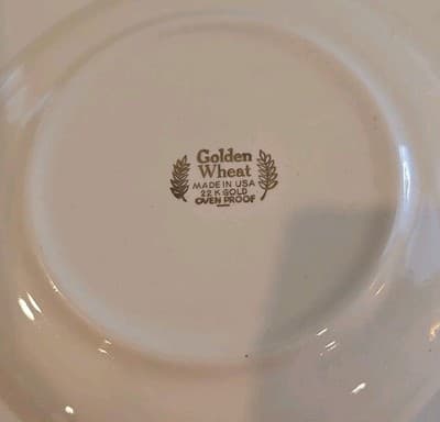 Homer Laughlin Golden Wheat Dishes with 22K Gold Trim ~ Saucer - Thumbnail 4