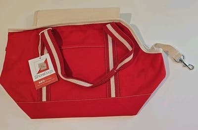 Shorebags Large Canvas Boat Tote Red Beige NWT - Thumbnail 7