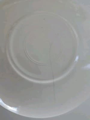 2 Made in USA Sabin Dinner Plate Brown Tan Rose Gold Trim Blue Flowers Roses - Thumbnail 5