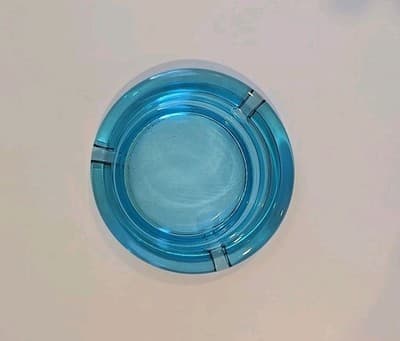 Anchor Hocking Electric BLUE GLASS ASHTRAY Vintage - Thumbnail 6
