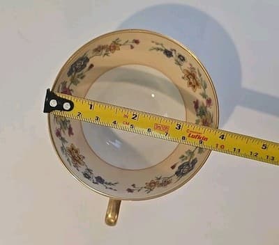 Ahrenfeldt Reizenstein Limoges Rose Gold Trim French Cottage Cup With 2 Saucers - Thumbnail 5