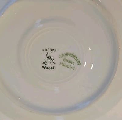 Ahrenfeldt Reizenstein Limoges Rose Gold Trim French Cottage Cup With 2 Saucers - Thumbnail 10
