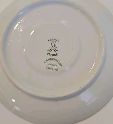 Ahrenfeldt Reizenstein Limoges Rose Gold Trim French Cottage Cup With 2 Saucers - Thumbnail 9