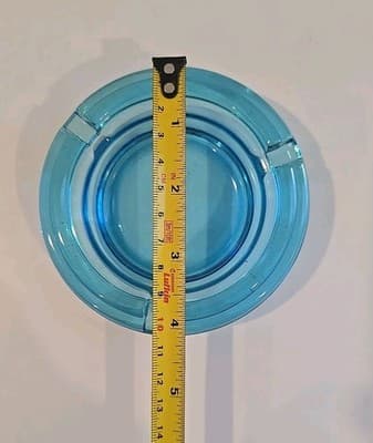 Anchor Hocking Electric BLUE GLASS ASHTRAY Vintage - Thumbnail 4