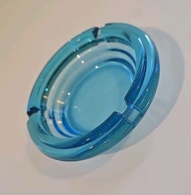 Anchor Hocking Electric BLUE GLASS ASHTRAY Vintage - Thumbnail 2