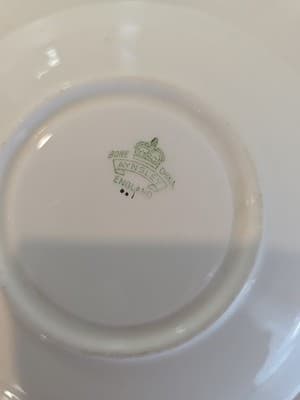 Vintage Aynsley Bone China England Green Gold Tea Cup Saucers (2) - Thumbnail 9