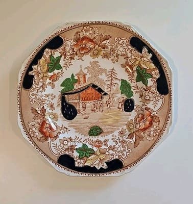 Thomas Hughes & Sons Swiss Pastime - Plate - Vintage c1920s - 9in
