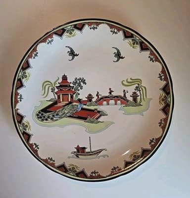 Antique Porcelain China Plate. Hand Painted Beautiful Design Warner 10in