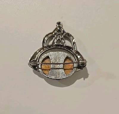 Vintage Jasper Gemstone Silver Plated Handmade Brooch - Thumbnail 4
