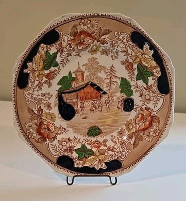Thomas Hughes & Sons Swiss Pastime - Plate - Vintage c1920s - 9in - Thumbnail 2