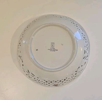 VINTAGE CICO Portrait Porcelain BOWL Lattice Reticulated in Germany US Zone - Thumbnail 6