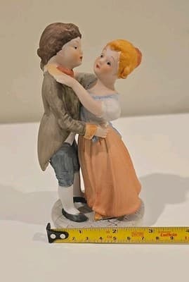 Vintage 1950s Lenwile Ardalt Victorian Couple Bisque/Porcelain Figurine - Thumbnail 9