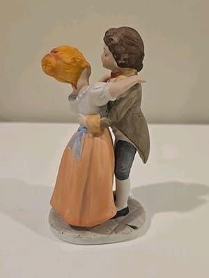 Vintage 1950s Lenwile Ardalt Victorian Couple Bisque/Porcelain Figurine - Thumbnail 3