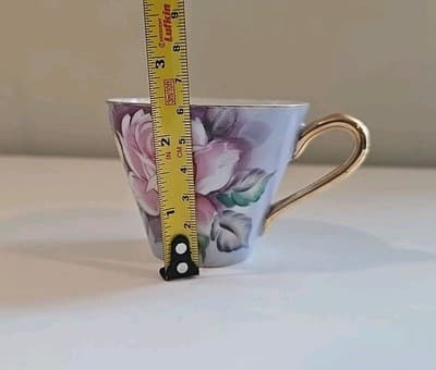 Vintage Teacup Rose Floral Gold Gilt Hand Painted Japan 2AD299 - Thumbnail 2