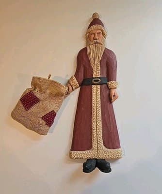 Marilyn Shomier Thompson 1987 Christmas Santa Statue with Toys & Sack Signed