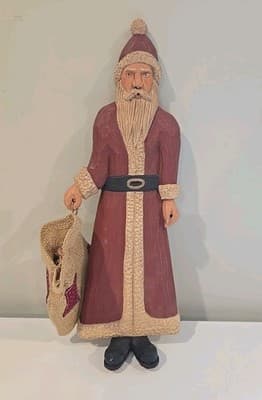 Marilyn Shomier Thompson 1987 Christmas Santa Statue with Toys & Sack Signed - Thumbnail 2
