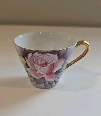 Vintage Teacup Rose Floral Gold Gilt Hand Painted Japan 2AD299 - Thumbnail 5