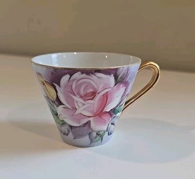 Vintage Teacup Rose Floral Gold Gilt Hand Painted Japan 2AD299