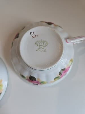 Antique Saxe Charles Ahrenfeldt & Son Floral Teacup Set of 2 - Germany - Thumbnail 7