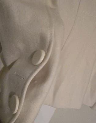 Guess Wool Double Breasted White Winter Pea Coat Jacket Size Small - Thumbnail 6