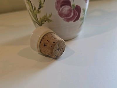 Vintage Ulmer Keramik Floral Vase Pitcher with Cork 9 1/2" - Thumbnail 8