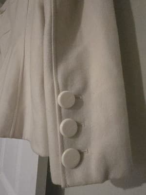 Guess Wool Double Breasted White Winter Pea Coat Jacket Size Small - Thumbnail 7