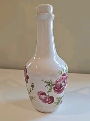 Vintage Ulmer Keramik Floral Vase Pitcher with Cork 9 1/2" - Thumbnail 6