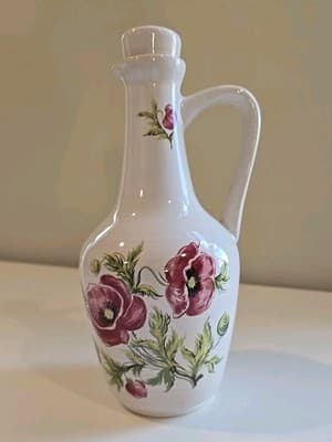 Vintage Ulmer Keramik Floral Vase Pitcher with Cork 9 1/2" - Thumbnail 2