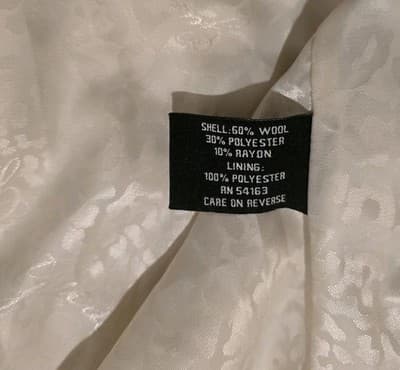 Guess Wool Double Breasted White Winter Pea Coat Jacket Size Small - Thumbnail 11