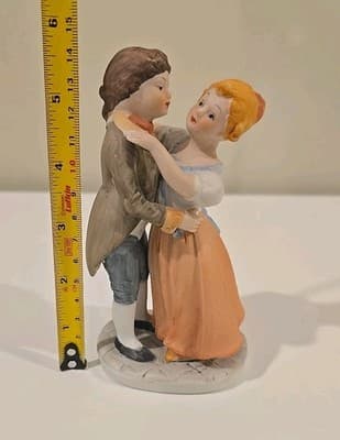 Vintage 1950s Lenwile Ardalt Victorian Couple Bisque/Porcelain Figurine - Thumbnail 8