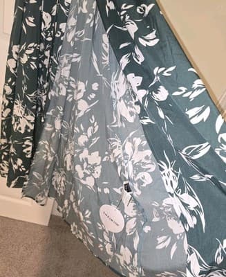 NWT Shein Off-Shoulder Split Wrap Dress Summer Floral Dark Green Long Maxi Dress - Thumbnail 7