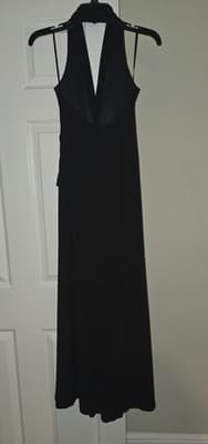 VTG Black Scott McClintock Maxi Dress Prom Formal Evening Black Rhinestone Sz 6 - Thumbnail 5