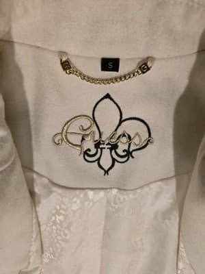 Guess Wool Double Breasted White Winter Pea Coat Jacket Size Small - Thumbnail 8