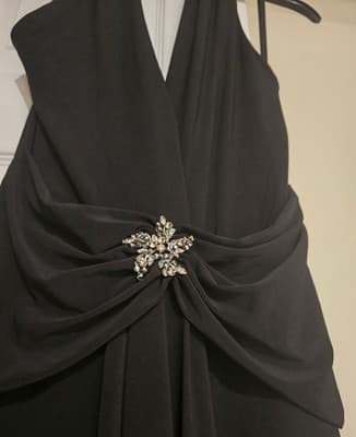 VTG Black Scott McClintock Maxi Dress Prom Formal Evening Black Rhinestone Sz 6 - Thumbnail 7