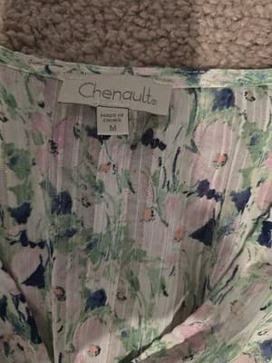 Chenault Green Blue Floral Mini Dress M - Thumbnail 2