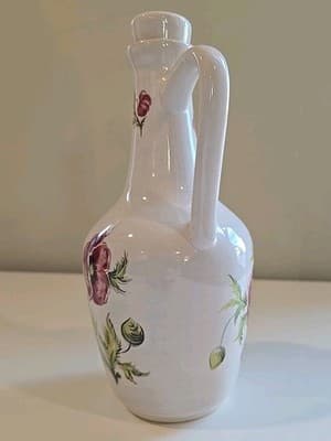 Vintage Ulmer Keramik Floral Vase Pitcher with Cork 9 1/2" - Thumbnail 3