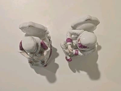Vintage Victorian Porcelain Couple And table figurines. Having Tea 2 Piece Set - Thumbnail 6